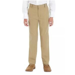 IZOD Flat Front Tan Khaki Performance Boys Dress Pants Size 16 Regular 30x31